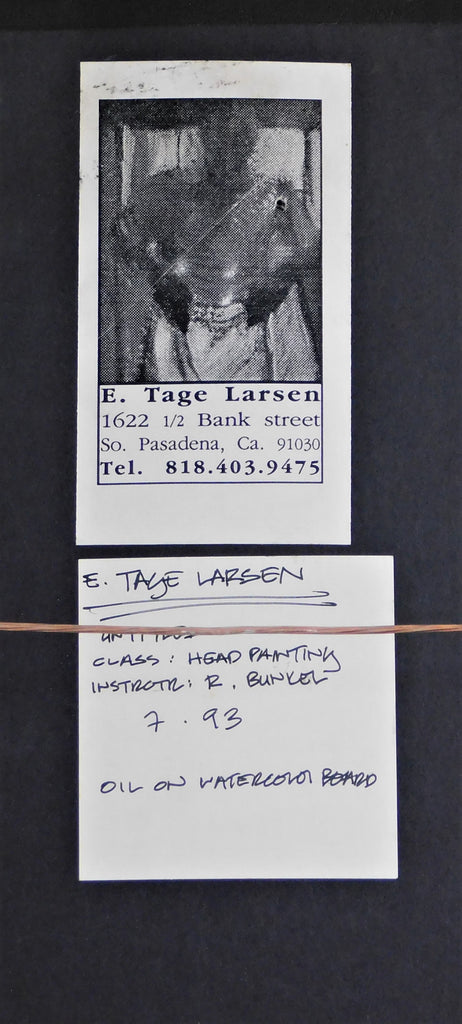 Untitled Head - E. Tage Larsen - Oil on Watercolor Board – TooGays